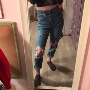 American Eagle Mom Jeans with Knee Rips